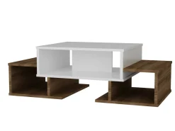 Tavolino salotto complesso bianco e noce 103x60x39h cm - Montella