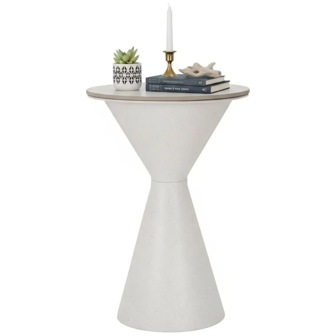 Tavolino salotto conico bianco 44x44x63h cm - Daunia