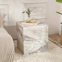 Tavolino salotto cubico marmo 45x45x50h cm - Imogen