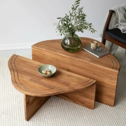 Tavolino salotto irregolare quercia 90x90x40h cm - Emiri