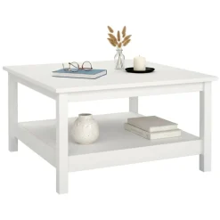 Tavolino salotto quadrato bianco 81x81x45h cm - Casato