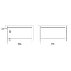 Tavolino salotto quadrato bianco 81x81x45h cm - Casato