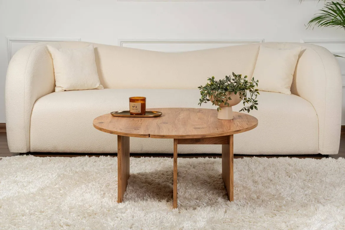 Tavolino salotto quadrato pino 90x90x41h cm - Tairn