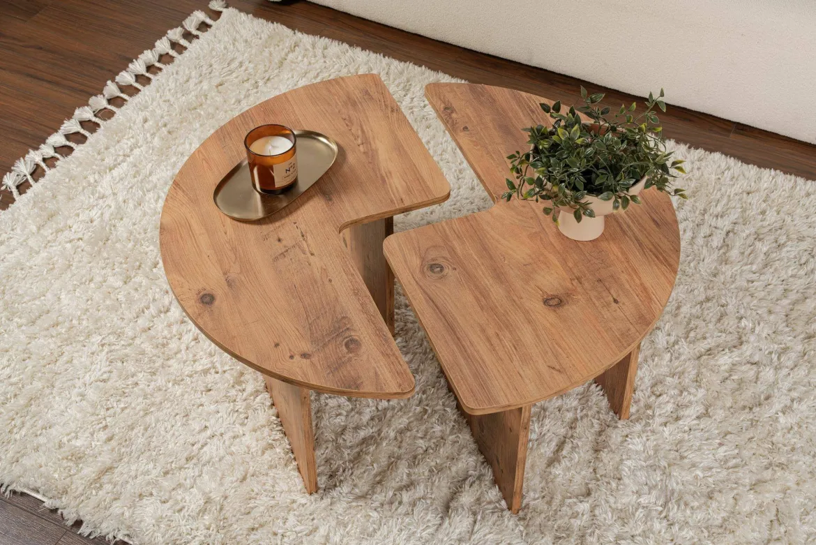Tavolino salotto quadrato pino 90x90x41h cm - Tairn