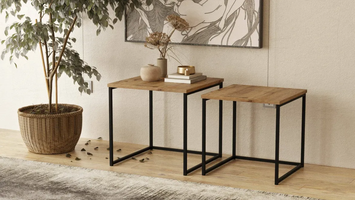 Tavolino salotto quadrato quercia 50x50x48h cm - Magliano