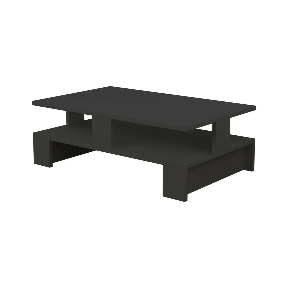 Tavolino salotto rettangolare antracite 80x50x27h cm - Telescopio