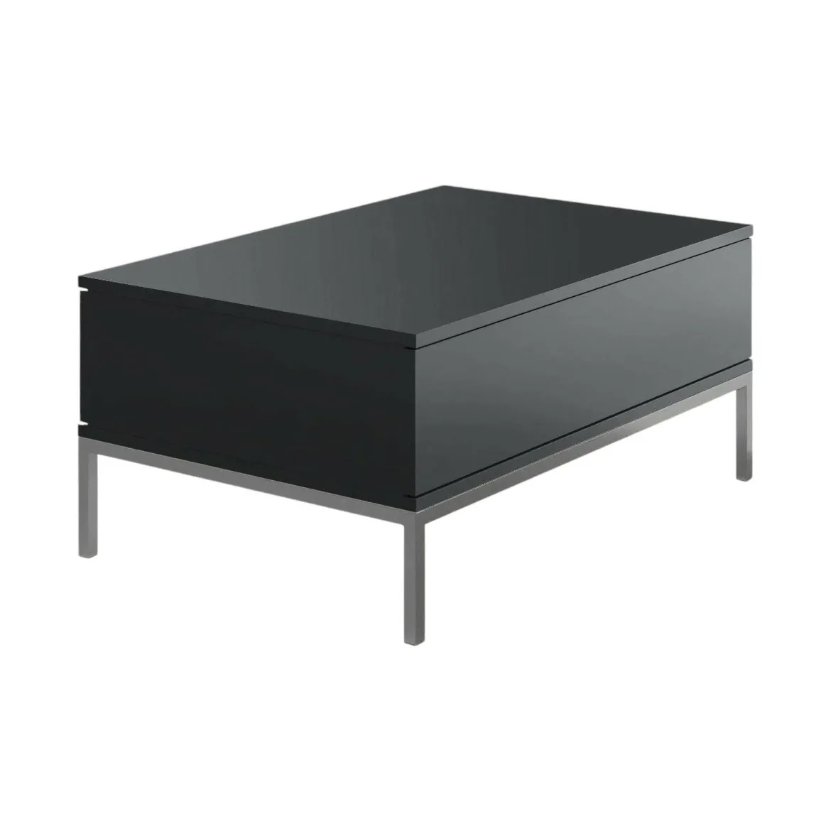 Tavolino salotto rettangolare antracite e argento 90x60x40h cm - Vespero