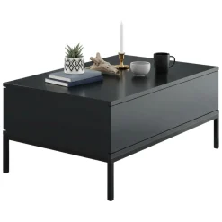 Tavolino salotto rettangolare antracite e nero 90x60x40h cm - Vespero