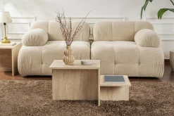 Tavolino salotto rettangolare beige 80x40x40h cm - Varian