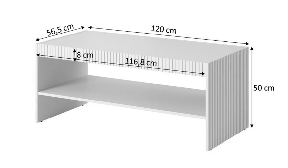 Tavolino salotto rettangolare bianco 30x40x57h cm - Orione