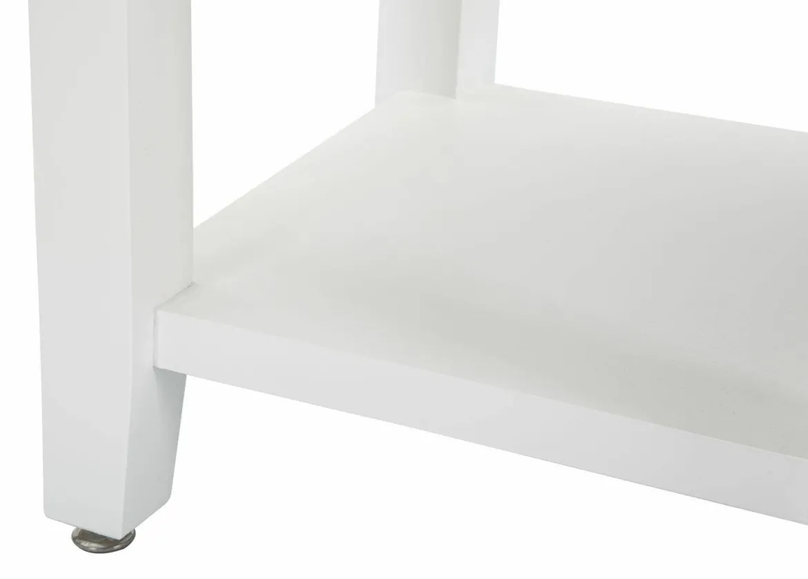 Tavolino salotto rettangolare bianco 45x40x54h cm con 1 cassetto - Guru