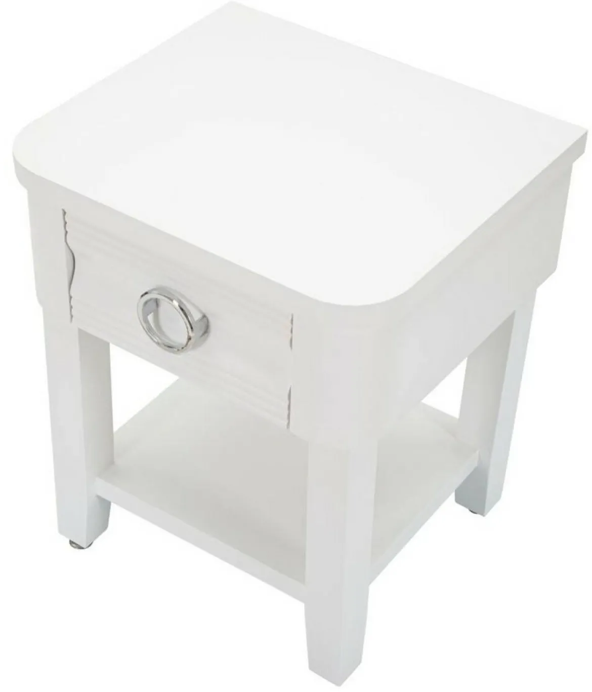 Tavolino salotto rettangolare bianco 45x40x54h cm con 1 cassetto - Guru