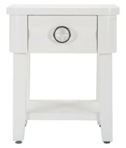 Tavolino salotto rettangolare bianco 45x40x54h cm con 1 cassetto - Guru