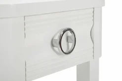 Tavolino salotto rettangolare bianco 45x40x54h cm con 1 cassetto - Guru
