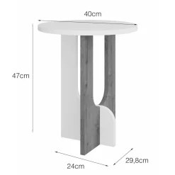 Tavolino salotto rettangolare bianco lucido 102x43x50h cm - Adrina