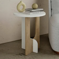 Tavolino salotto rettangolare bianco lucido 102x43x50h cm - Adrina