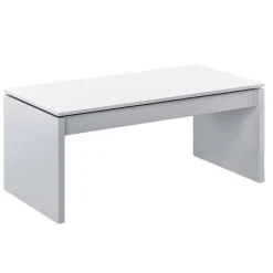 Tavolino salotto rettangolare bianco lucido 102x43x50h cm - Adrina