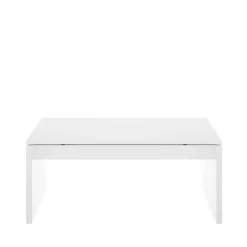 Tavolino salotto rettangolare bianco lucido e acero 110x60x40h cm - Ashar