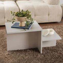 Tavolino salotto rettangolare grigio cenere 100x43x50h cm - Almo