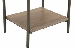 Tavolino salotto rettangolare grigio e marrone 50x41x60h cm con 1 cassetto - Muse
