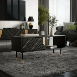 Tavolino salotto rettangolare noce 85x60x40h cm - Aprica