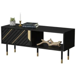 Tavolino salotto rettangolare noce 85x60x40h cm - Aprica