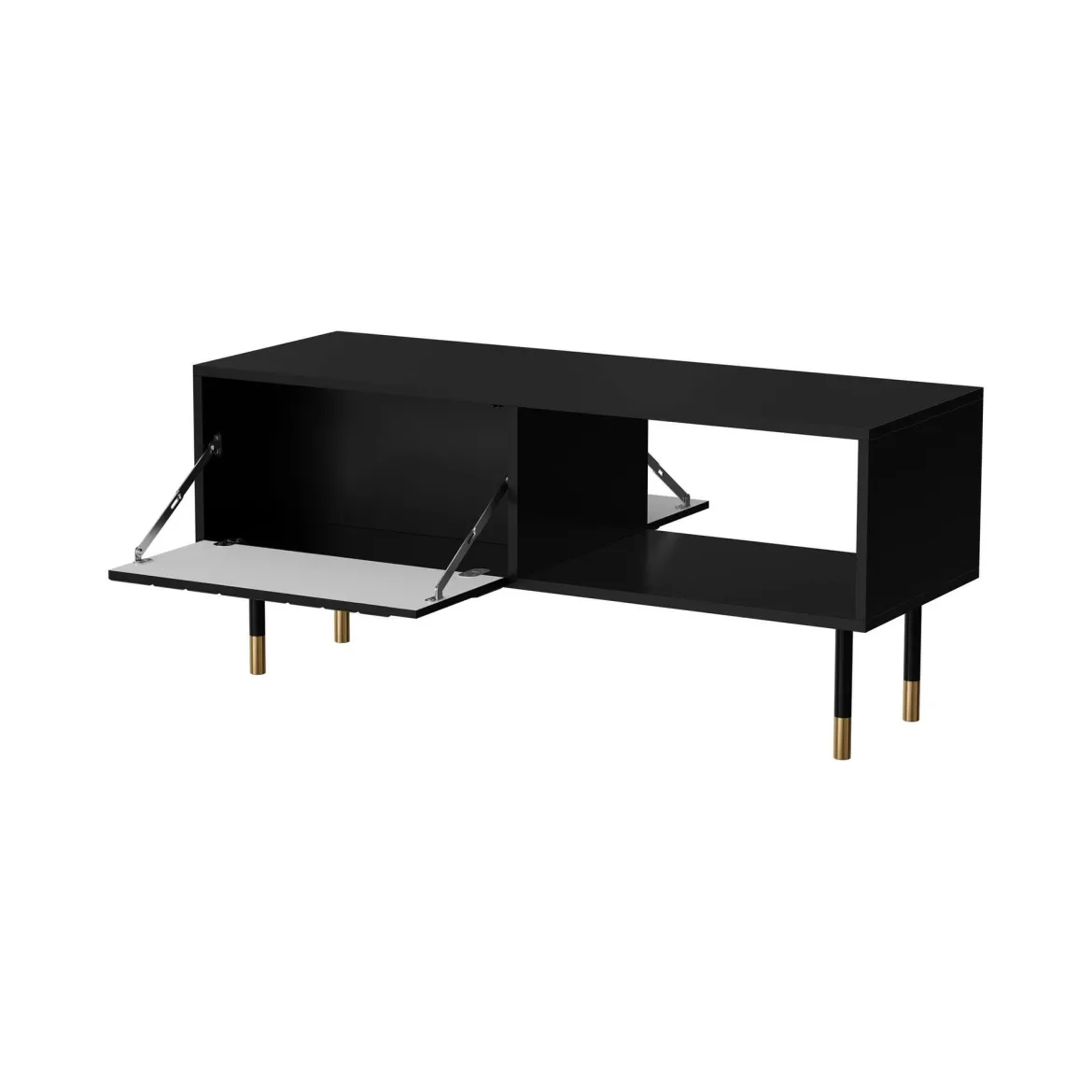 Tavolino salotto rettangolare nero e oro 110x60x46h cm - Sersale