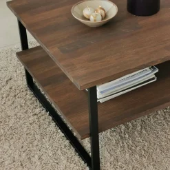 Tavolino salotto rettangolare noce 85x60x40h cm - Aprica