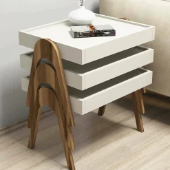 Tavolino salotto rettangolare noce e nero 105x60x34h cm - Canazei