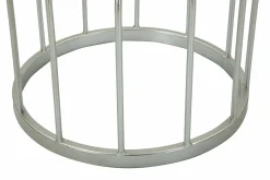 Tavolino salotto rotondo argento 37x37x58h cm - Calepio