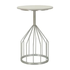Tavolino salotto rotondo argento 37x37x58h cm - Calepio