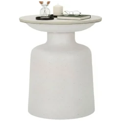 Tavolino salotto rotondo bianco 40x40x47h cm - Farfa