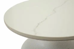 Tavolino salotto rotondo bianco 40x40x47h cm - Farfa