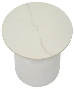 Tavolino salotto rotondo bianco 40x40x47h cm - Farfa