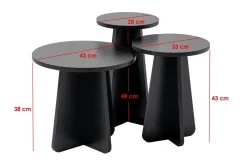 Tavolino salotto rotondo nero 43x43x48h cm - Amren