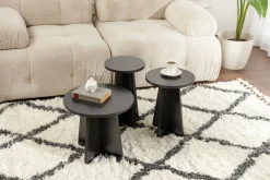 Tavolino salotto rotondo nero 43x43x48h cm - Amren