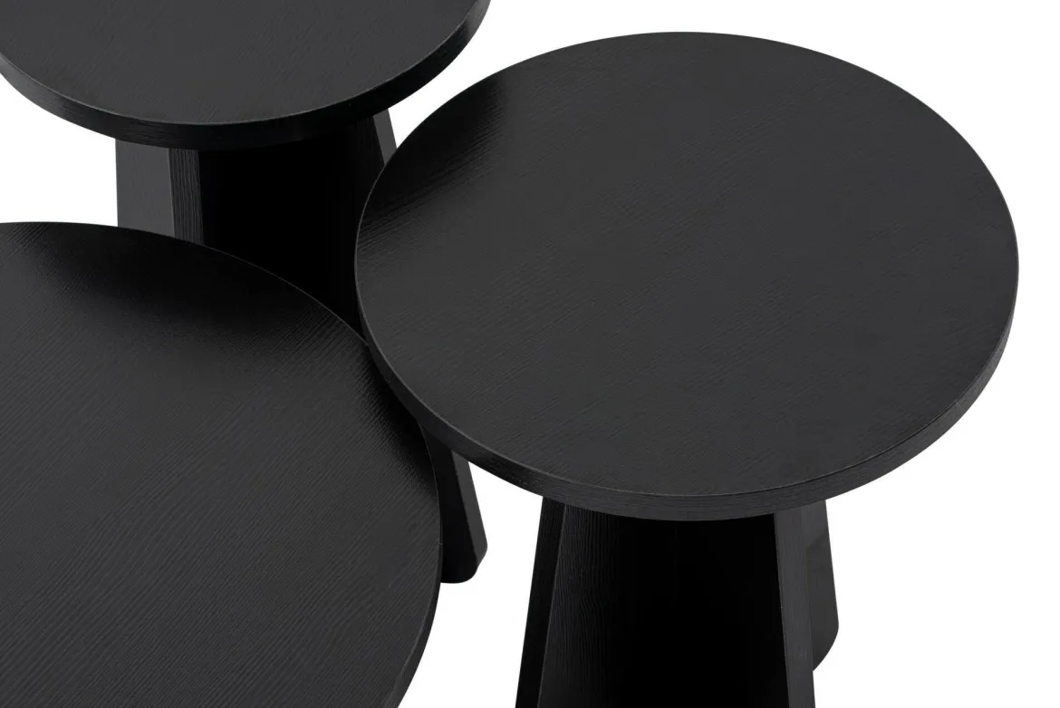 Tavolino salotto rotondo nero 43x43x48h cm - Amren