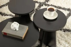 Tavolino salotto rotondo nero 43x43x48h cm - Amren