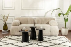 Tavolino salotto rotondo nero 43x43x48h cm - Amren