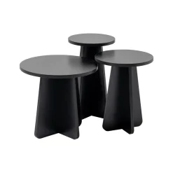 Tavolino salotto rotondo nero 43x43x48h cm - Amren