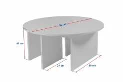 Tavolino salotto rotondo nero 90x90x41h cm - Tairn