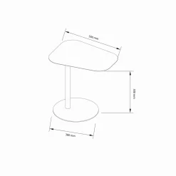 Tavolino salotto sagomato angoli arrotondoti ardesia 50x38x50h cm - Niccone