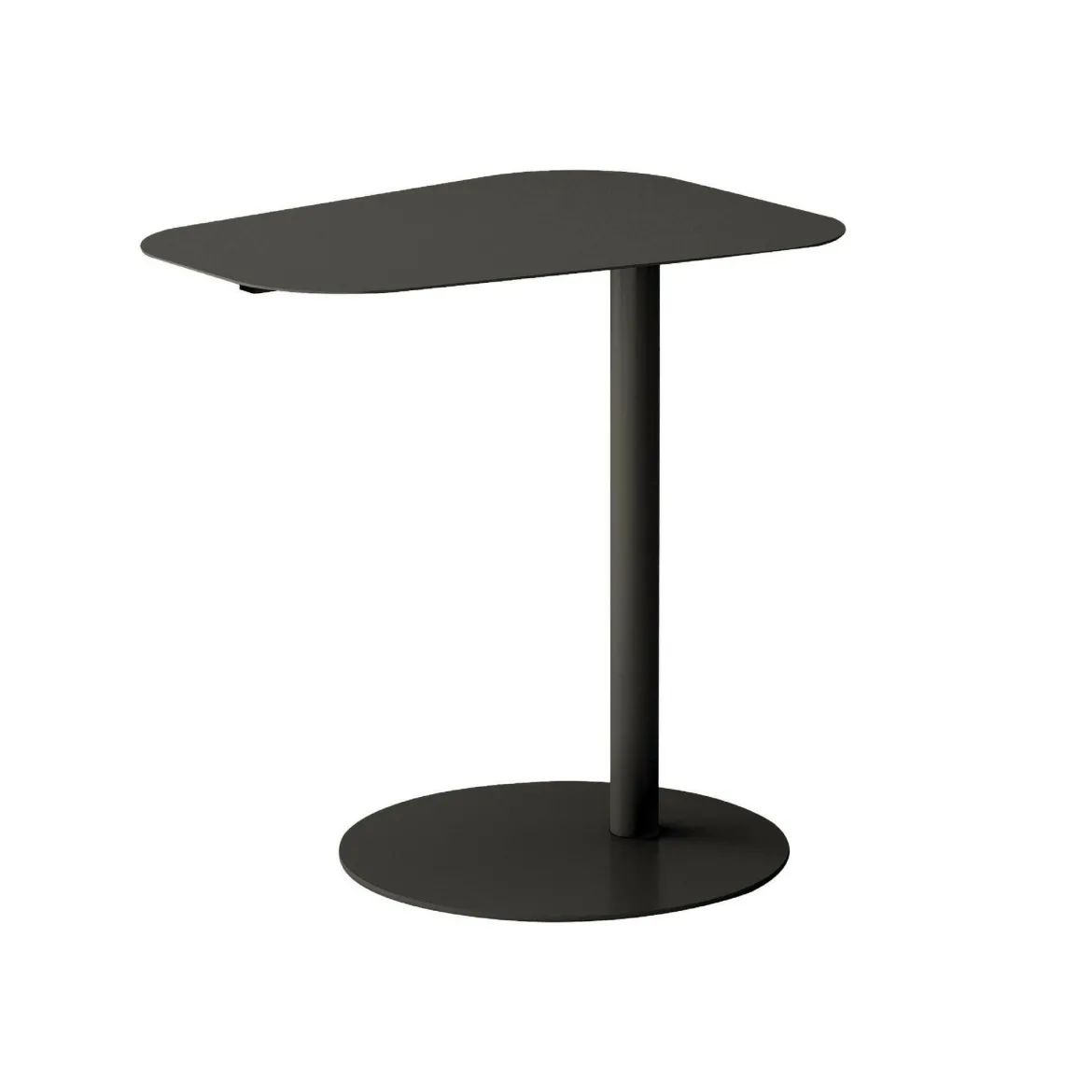 Tavolino salotto sagomato angoli arrotondoti ardesia 50x38x50h cm - Niccone