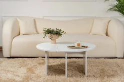 Tavolino soggiorno circolare bianco 90x90x41h cm - Tairn