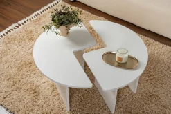 Tavolino soggiorno circolare bianco 90x90x41h cm - Tairn