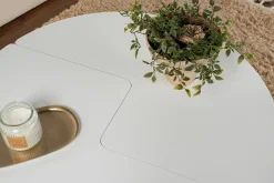 Tavolino soggiorno circolare bianco 90x90x41h cm - Tairn