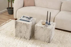 Tavolino soggiorno cubico marmo 40x40x45h cm - Brennan
