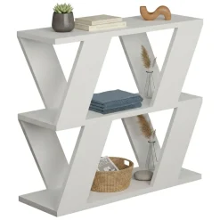 Tavolino soggiorno geometrico bianco 60x22x57h cm - Beniamina