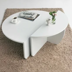 Tavolino soggiorno irregolare noce scuro 90x90x35h cm - Azim