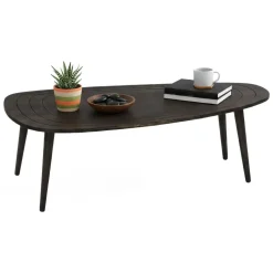 Tavolino soggiorno ovale antracite 115x50x38h cm - Eugenia